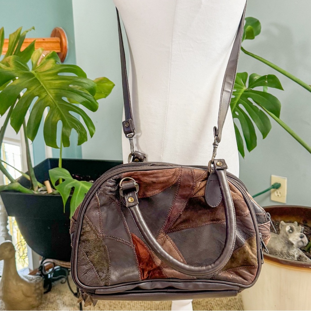 Patchwork Leather Shoulder Bag - image 3